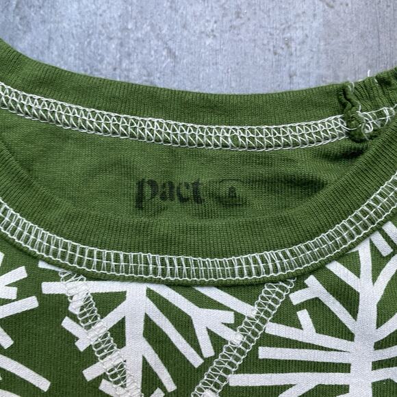 Pact Pajama Top Kids‎ Organic Cotton Green Birch Christmas Tree Size 8 - Picture 2 of 4